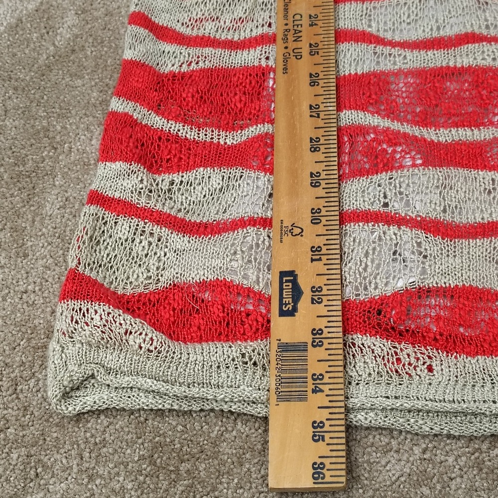VERTIGO Knit Mini Dress Women XL Striped Short Sleeve Sweater Open Knit Relaxed - Picture 8 of 8